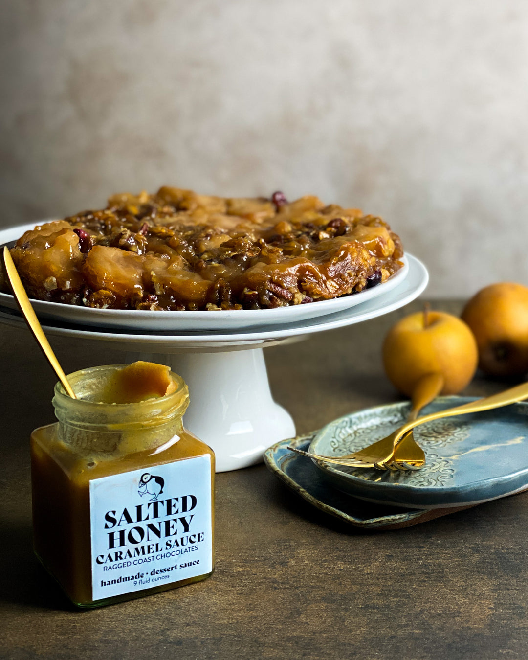 Upside-Down Salted Honey Caramel Apple Tart